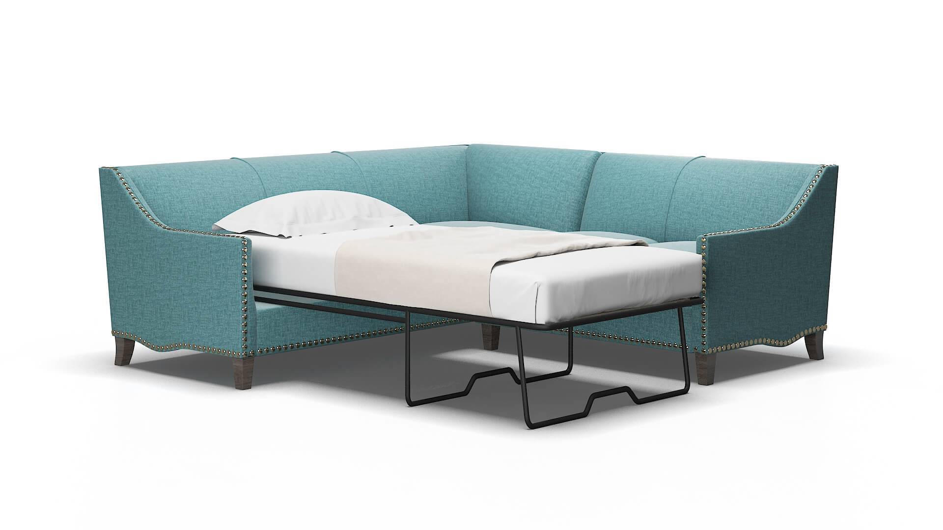 Amsterdam Rocket peacock Sectional sleeper Espresso Legs  2