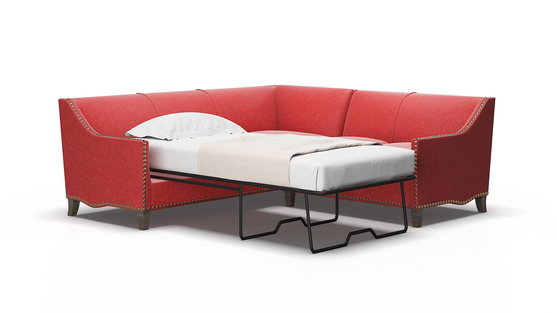 Amsterdam Royale berry Sectional sleeper Espresso Legs  2
