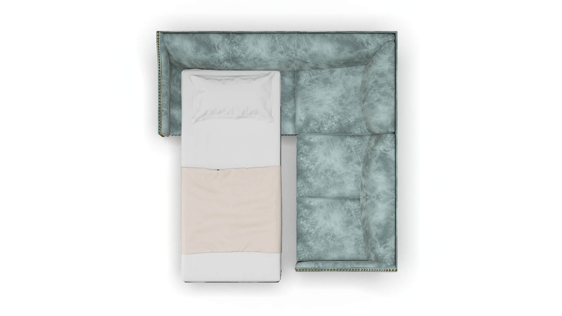 Amsterdam Royale Cloud Sectional Sleeper Espresso legs 3