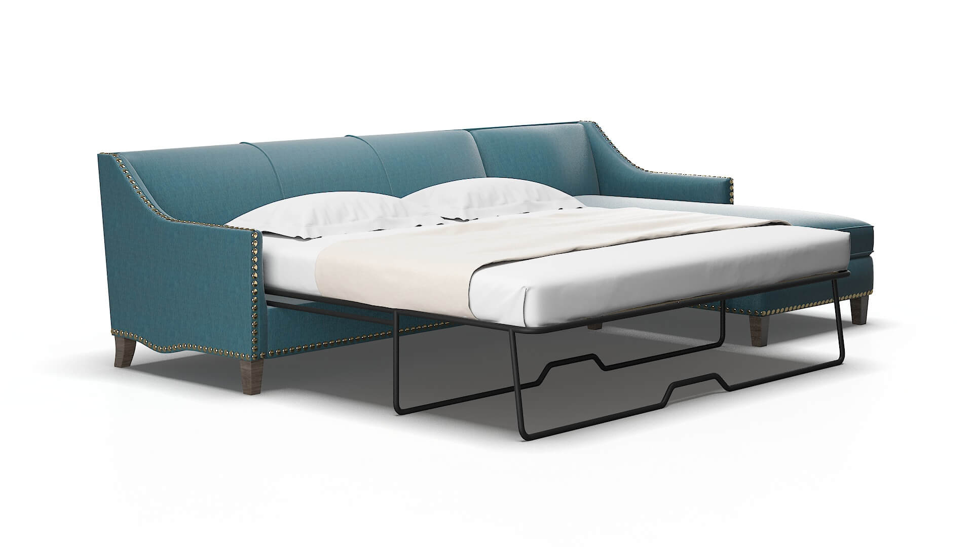 Amsterdam Royale electric_blue Panel sleeper Espresso Legs  2
