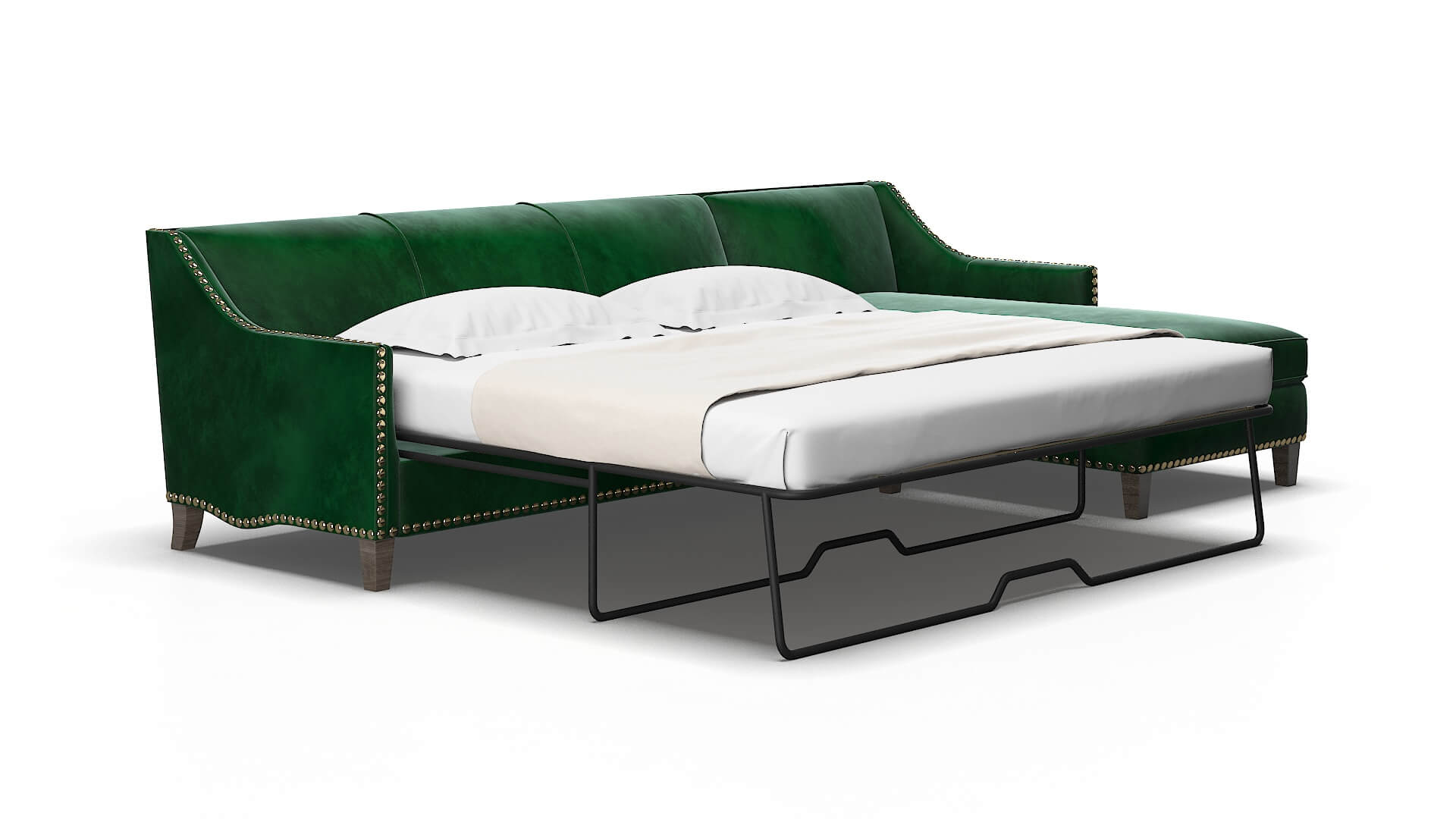 Amsterdam Royale evergreen Panel sleeper Espresso Legs  2