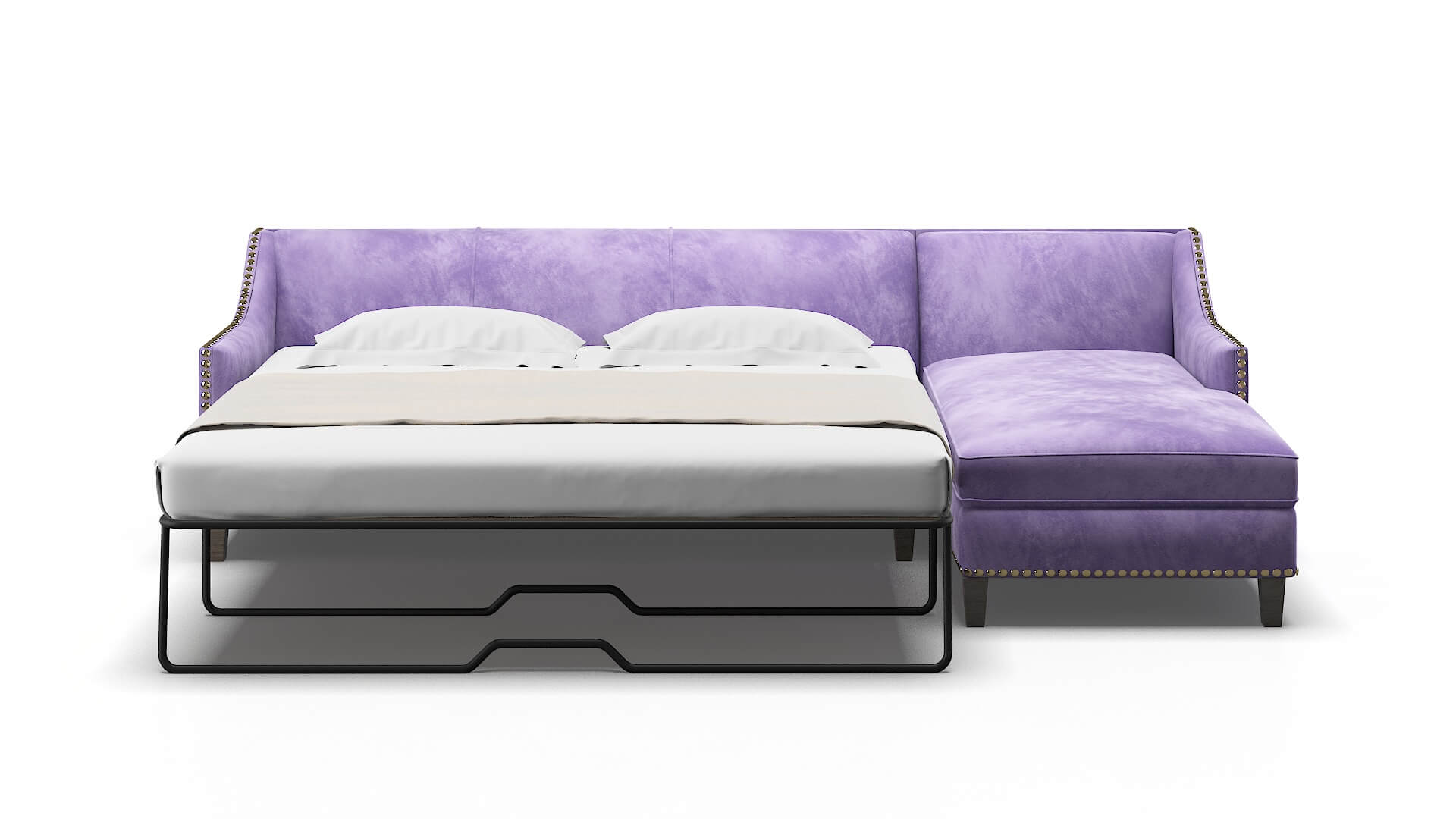 Amsterdam Royale Lavender Panel Sleeper Espresso legs 1