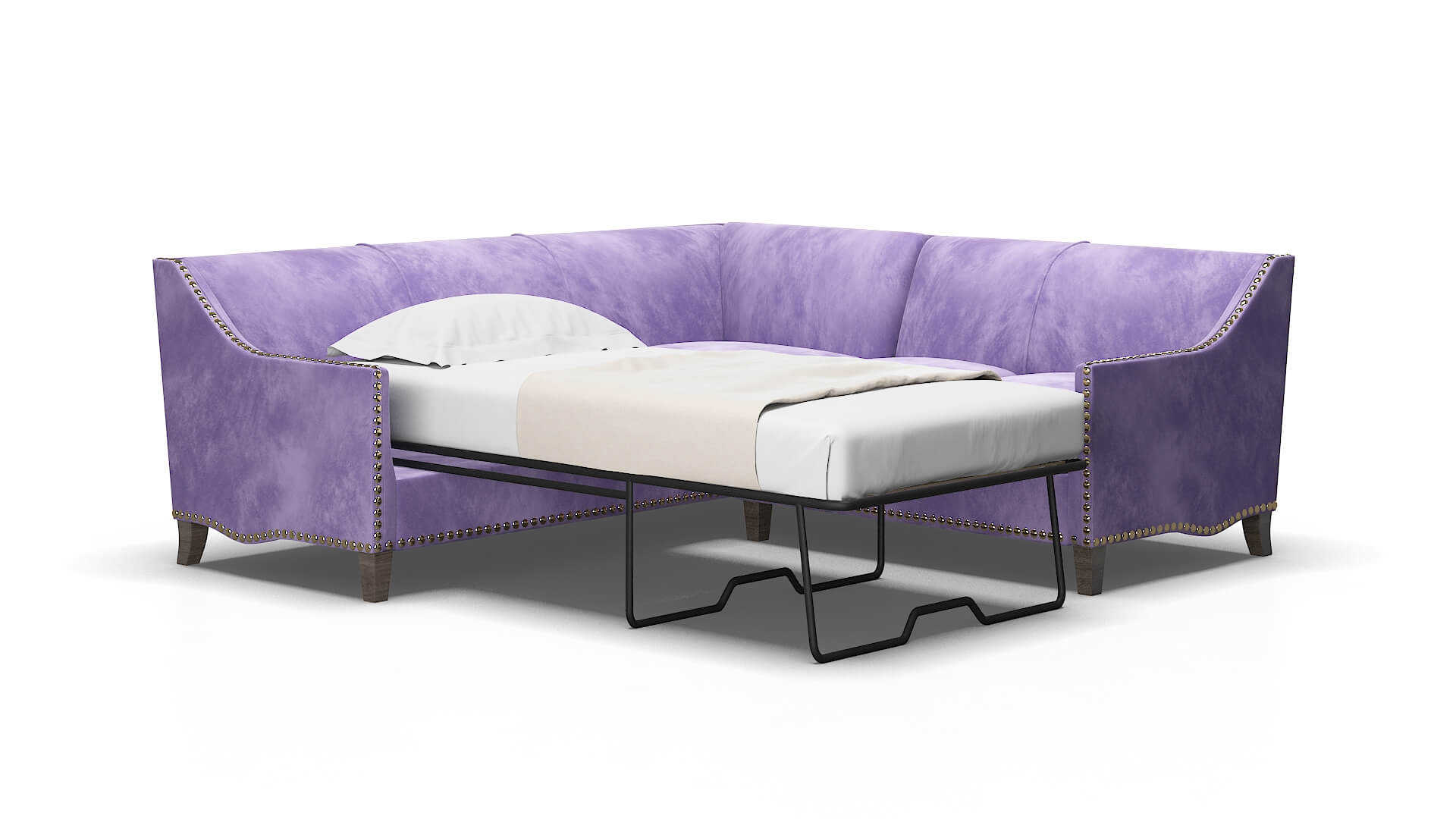 Amsterdam Royale lavender Sectional sleeper Espresso Legs  2