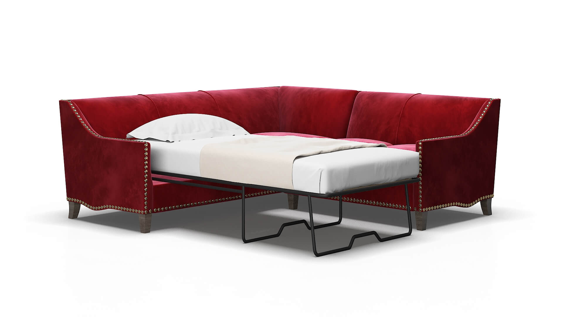 Amsterdam Royale ruby Sectional sleeper Espresso Legs  2