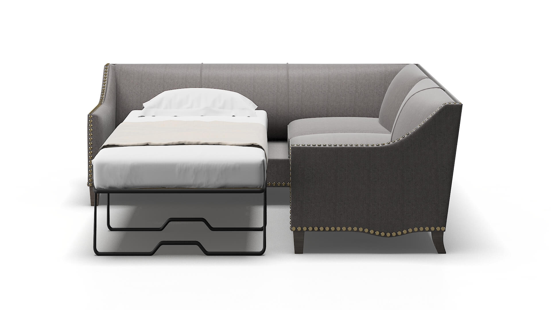 Amsterdam Sasha Granite Sectional Sleeper Espresso legs 1