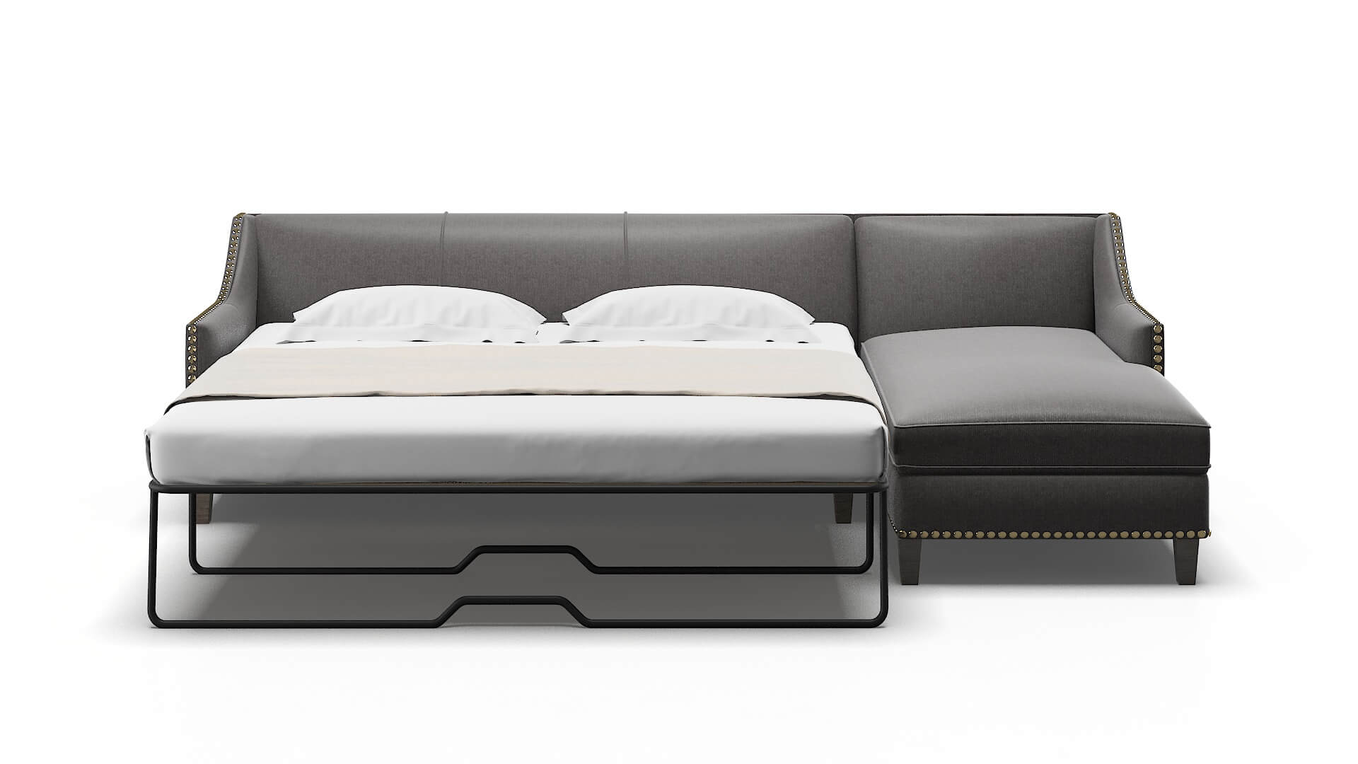 Amsterdam Sasha Grey Panel Sleeper Espresso legs 1