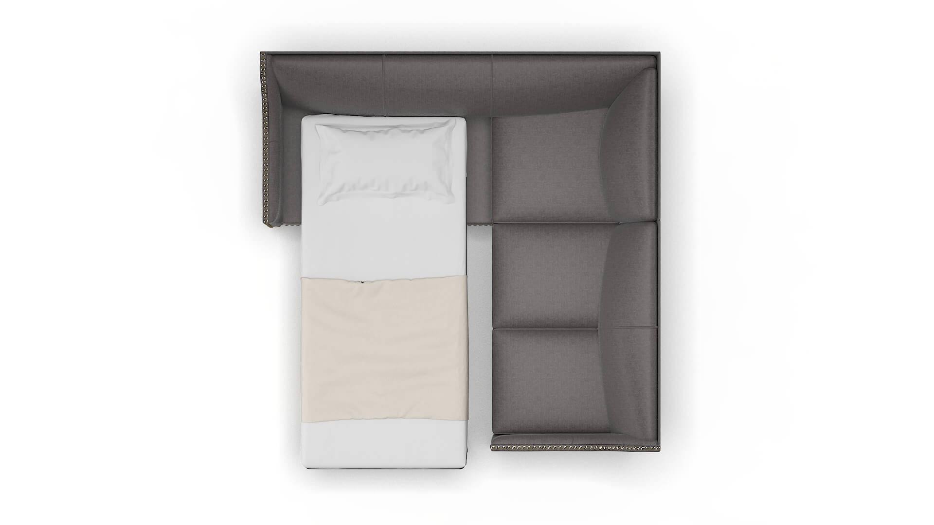 Amsterdam Sasha Grey Sectional Sleeper Espresso legs 3