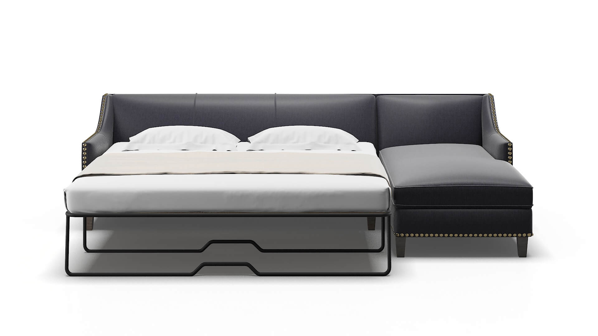 Amsterdam Sasha Navy Panel Sleeper Espresso legs 1