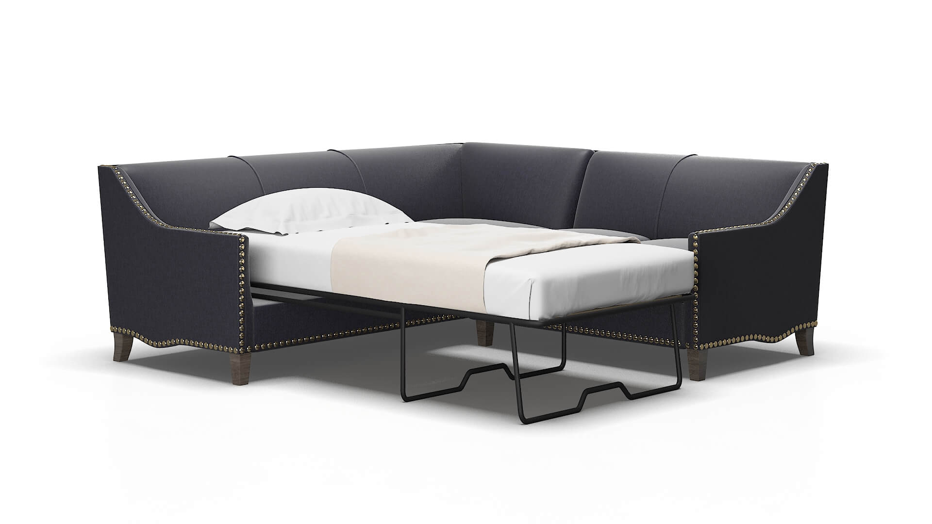 Amsterdam Sasha navy Sectional sleeper Espresso Legs  2
