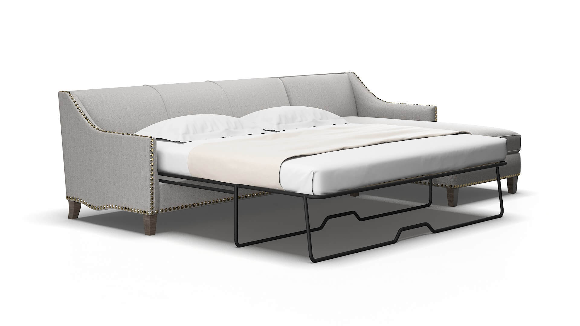 Amsterdam Sasha Silver Panel Sleeper Espresso legs 2