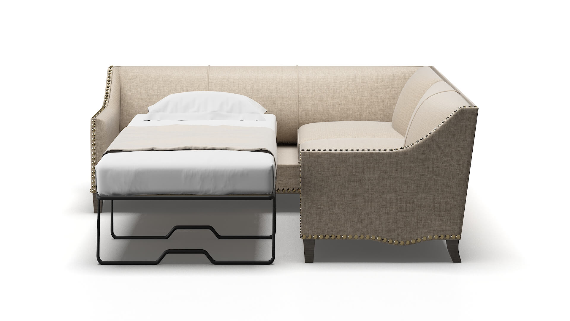 Amsterdam Sosoftness 74 Sectional Sleeper Espresso legs 1