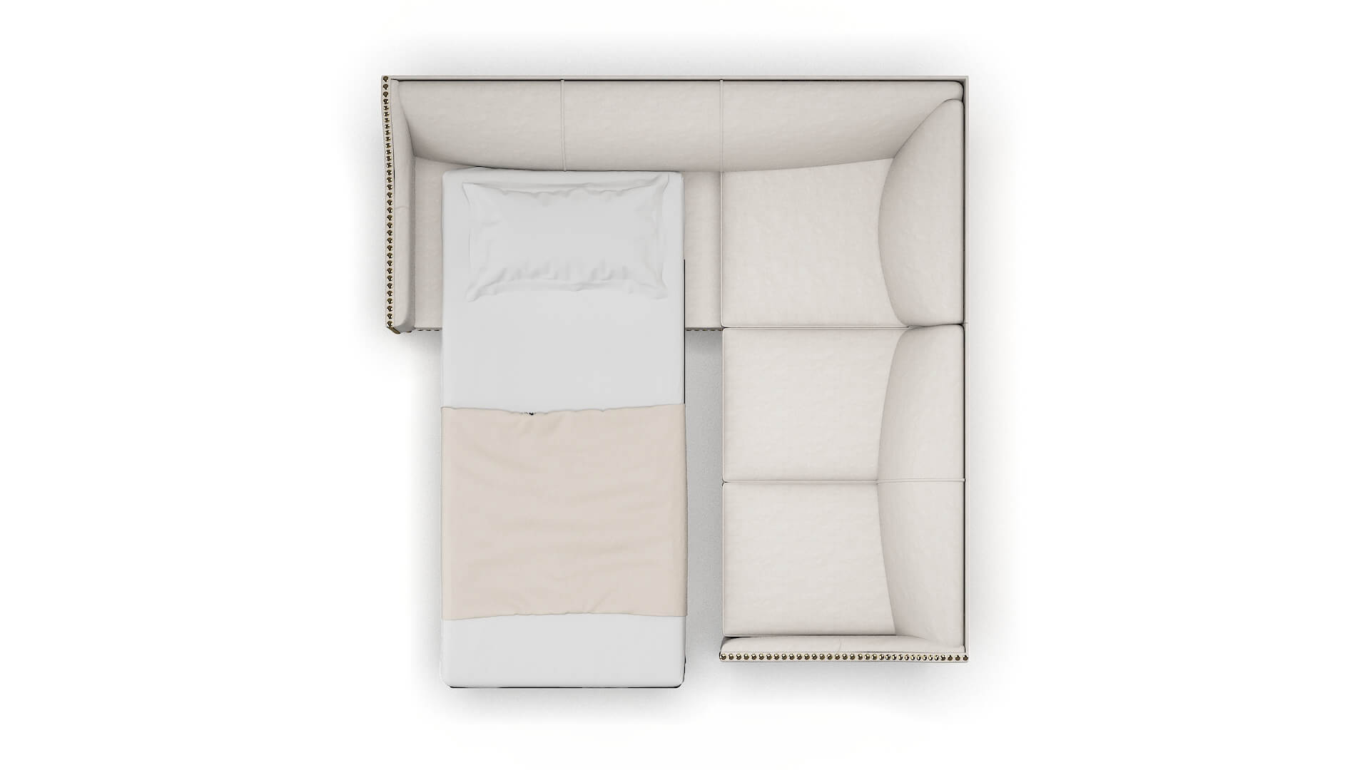 Amsterdam Suave Dove Sectional Sleeper Espresso legs 3