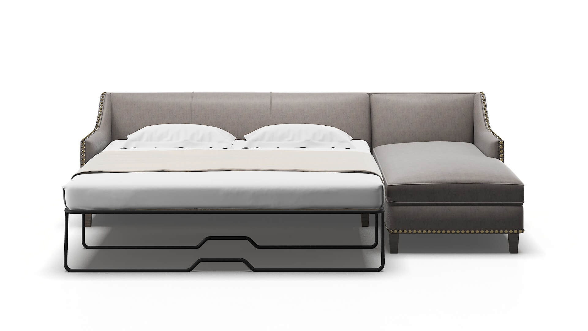 Amsterdam Suave Slate Panel Sleeper Espresso legs 1