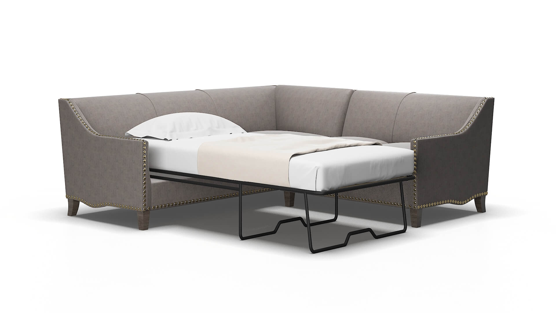 Amsterdam Suave Slate Sectional Sleeper espresso legs 2