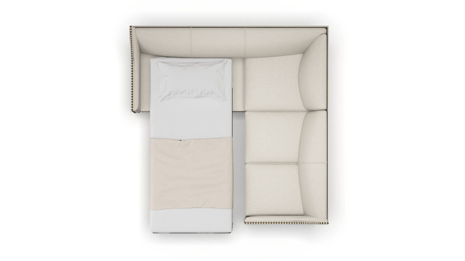 Amsterdam Terrain Natural Sectional Sleeper Espresso legs 3