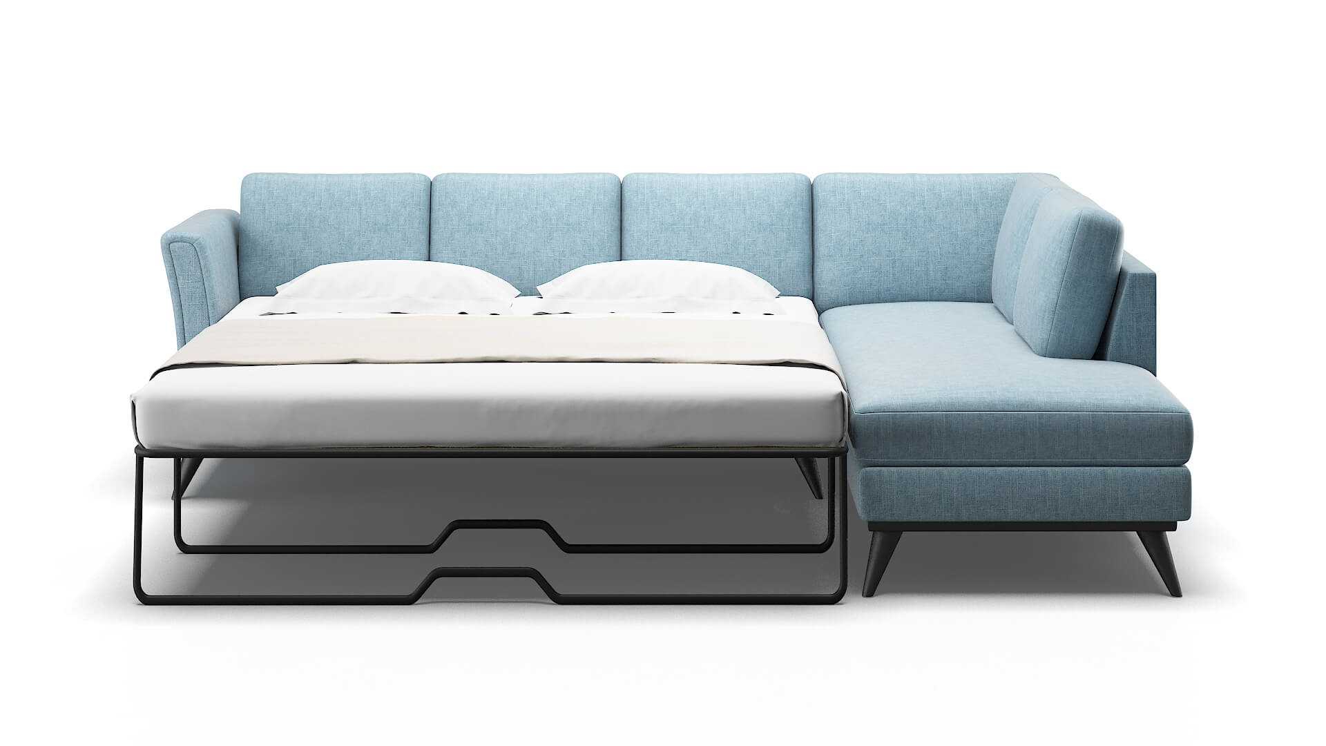 Antalya Atlas Turquoise Panel Sleeper Espresso legs 1