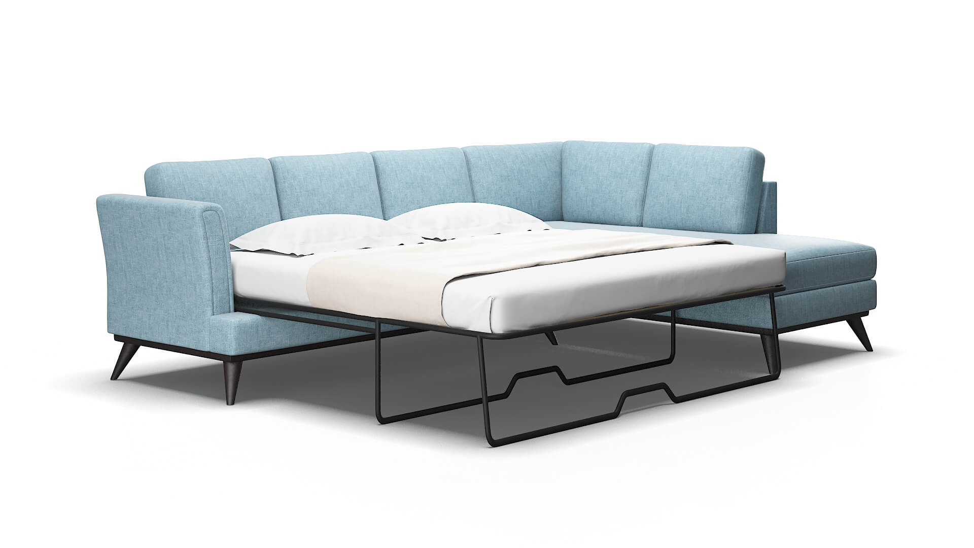 Antalya Atlas Turquoise Panel Sleeper Espresso legs 2