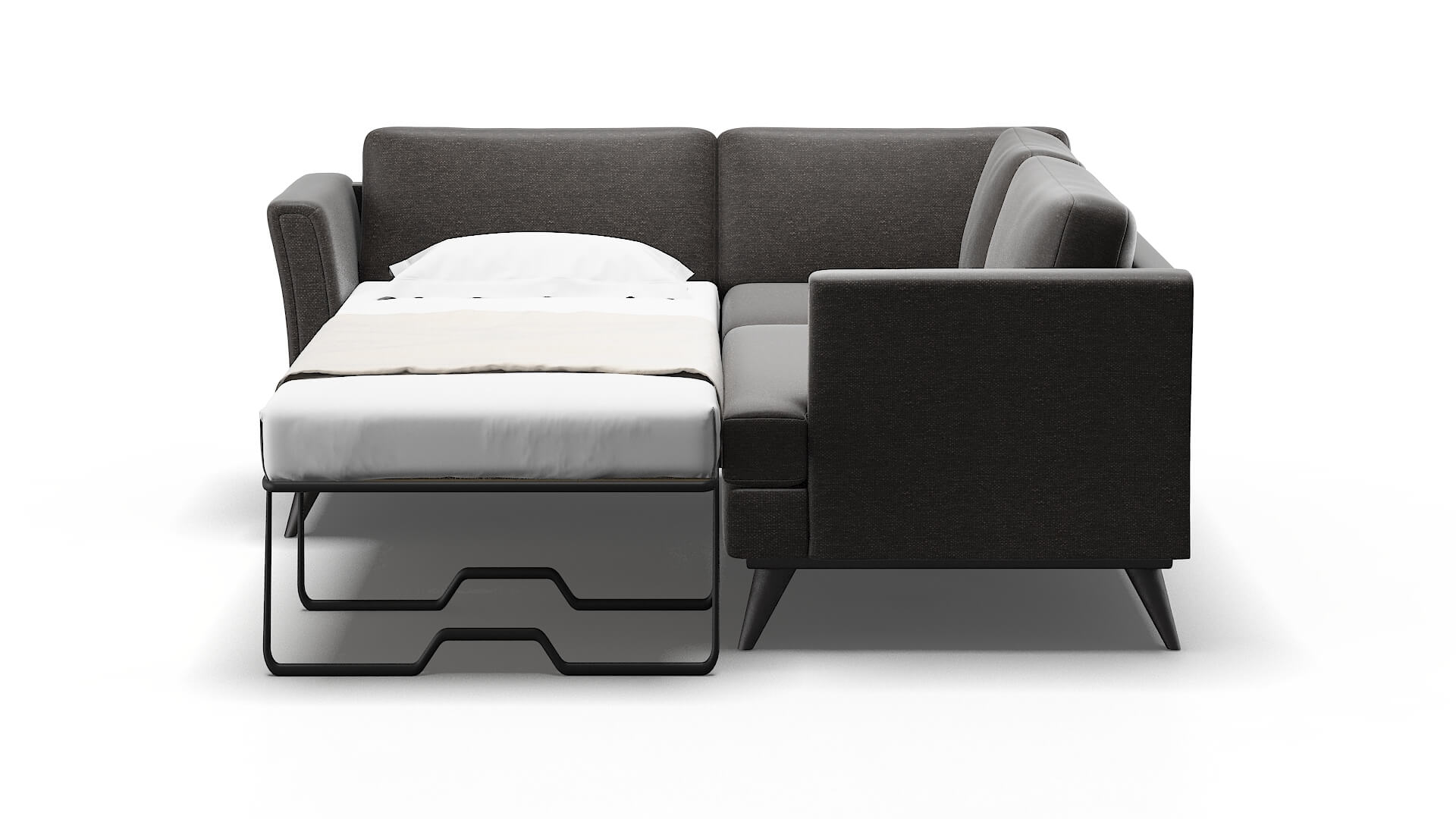 Antalya Avenger Denim Sectional Sleeper Espresso legs 1