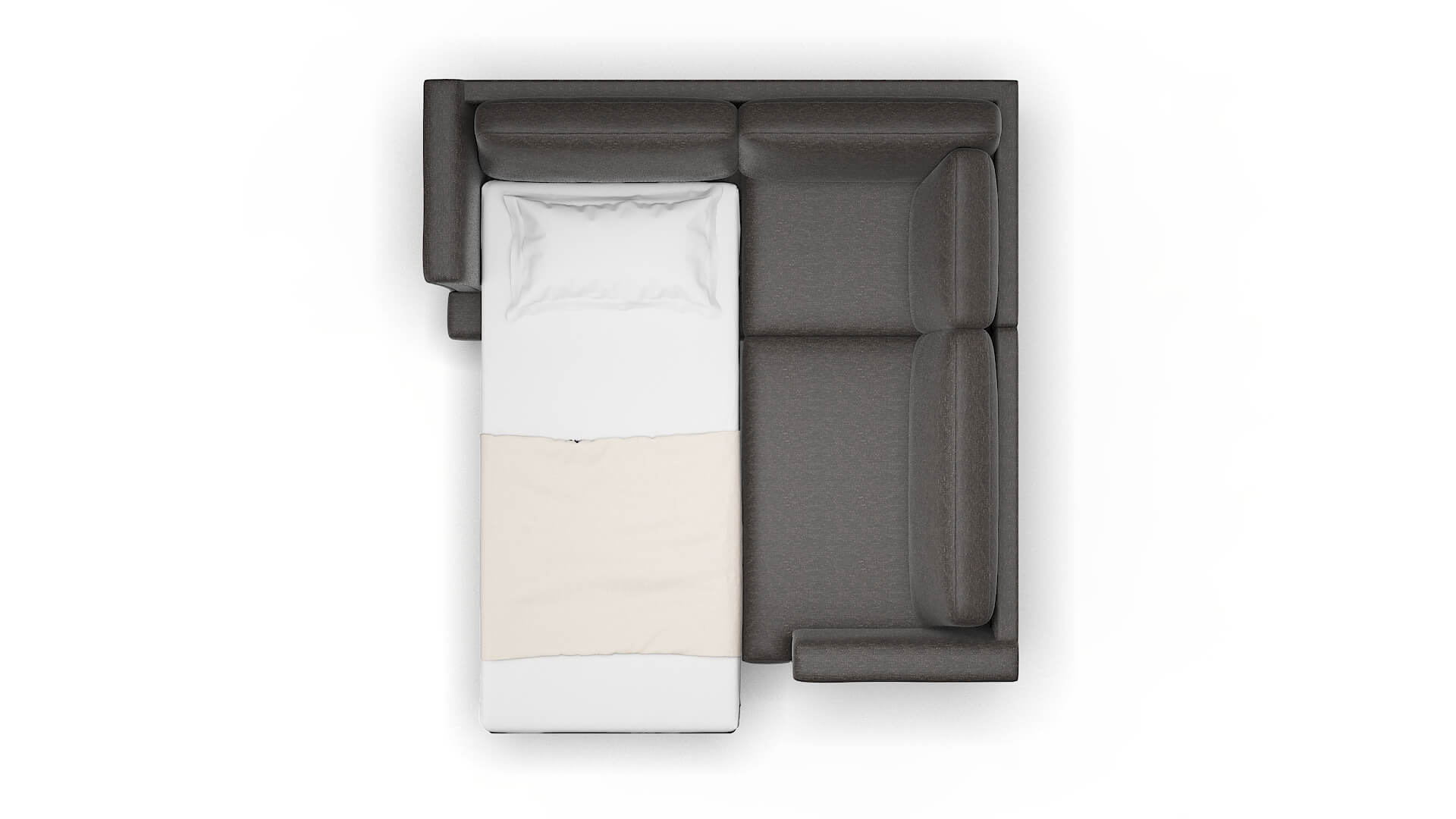 Antalya Avenger Denim Sectional Sleeper Espresso legs 3