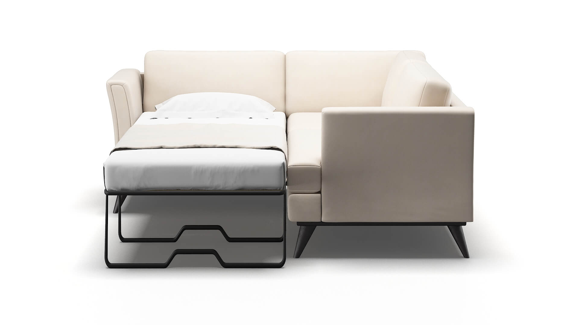 Antalya Bella Buckwheat Sectional Sleeper Espresso legs 1