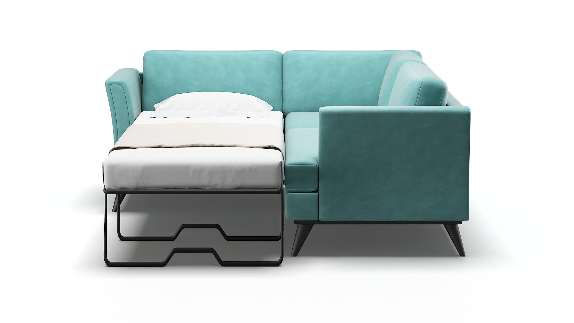 Antalya Bella Caribbean Sectional Sleeper Espresso legs 1