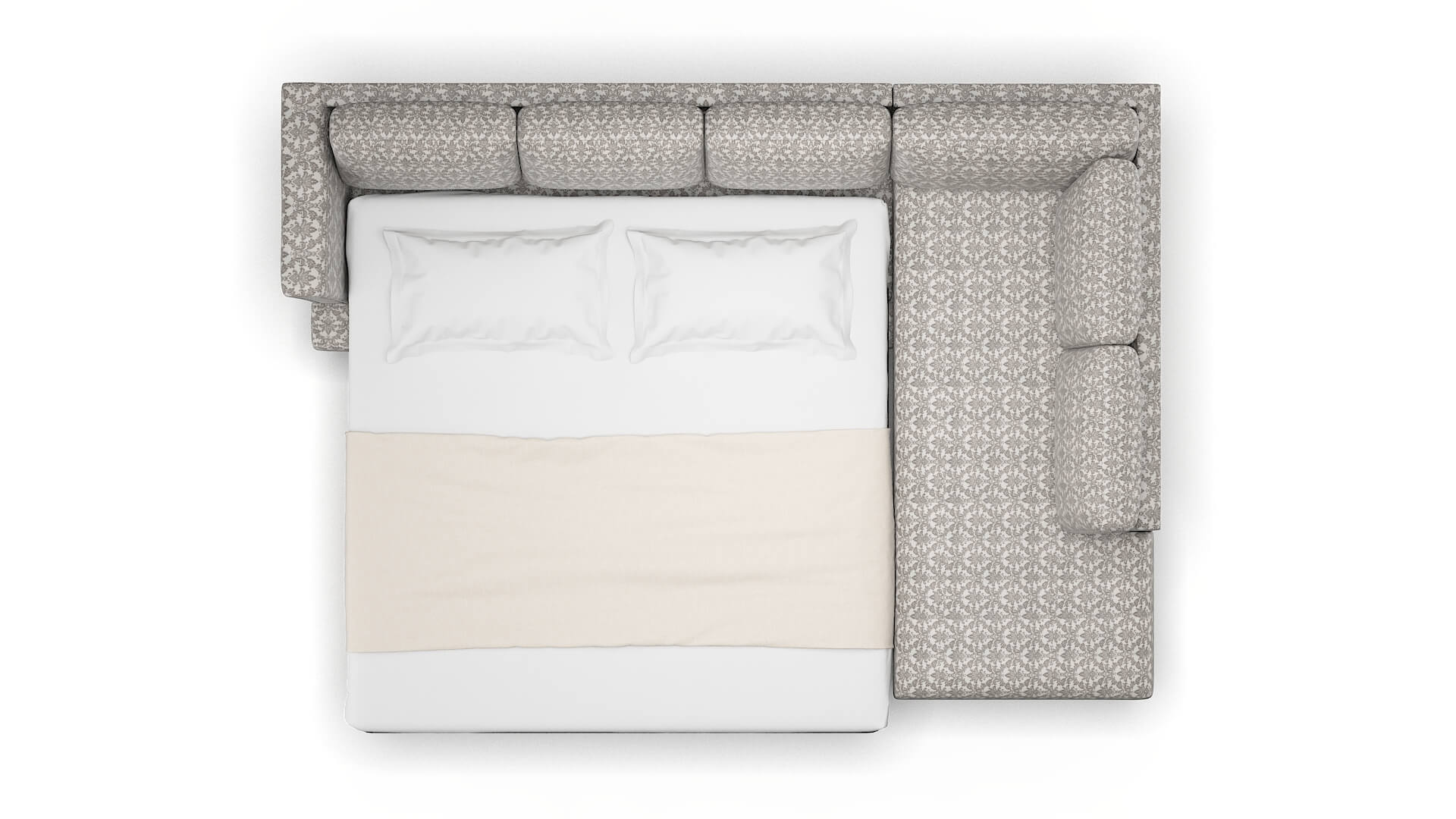 Antalya Bergamo Dove Panel Sleeper Espresso legs 3