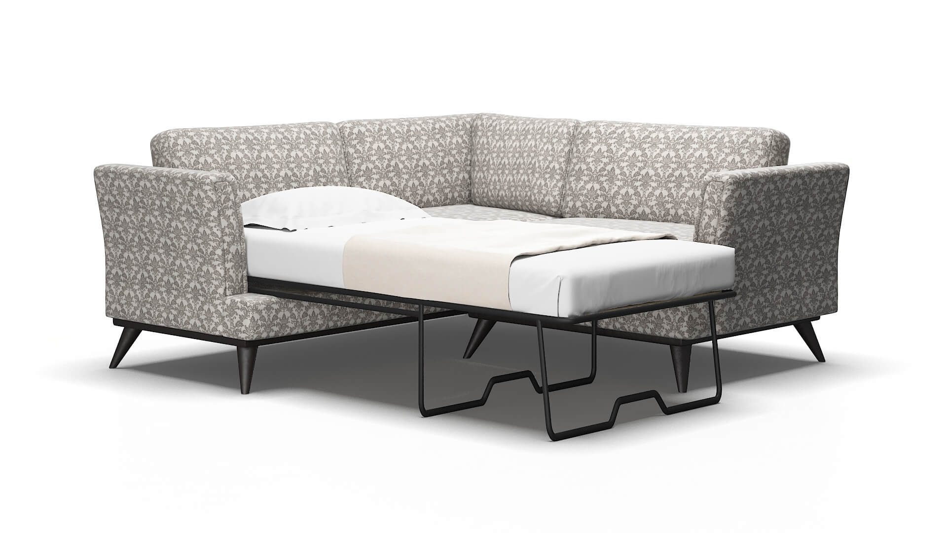 Antalya Bergamo Dove Sectional Sleeper Espresso legs 2