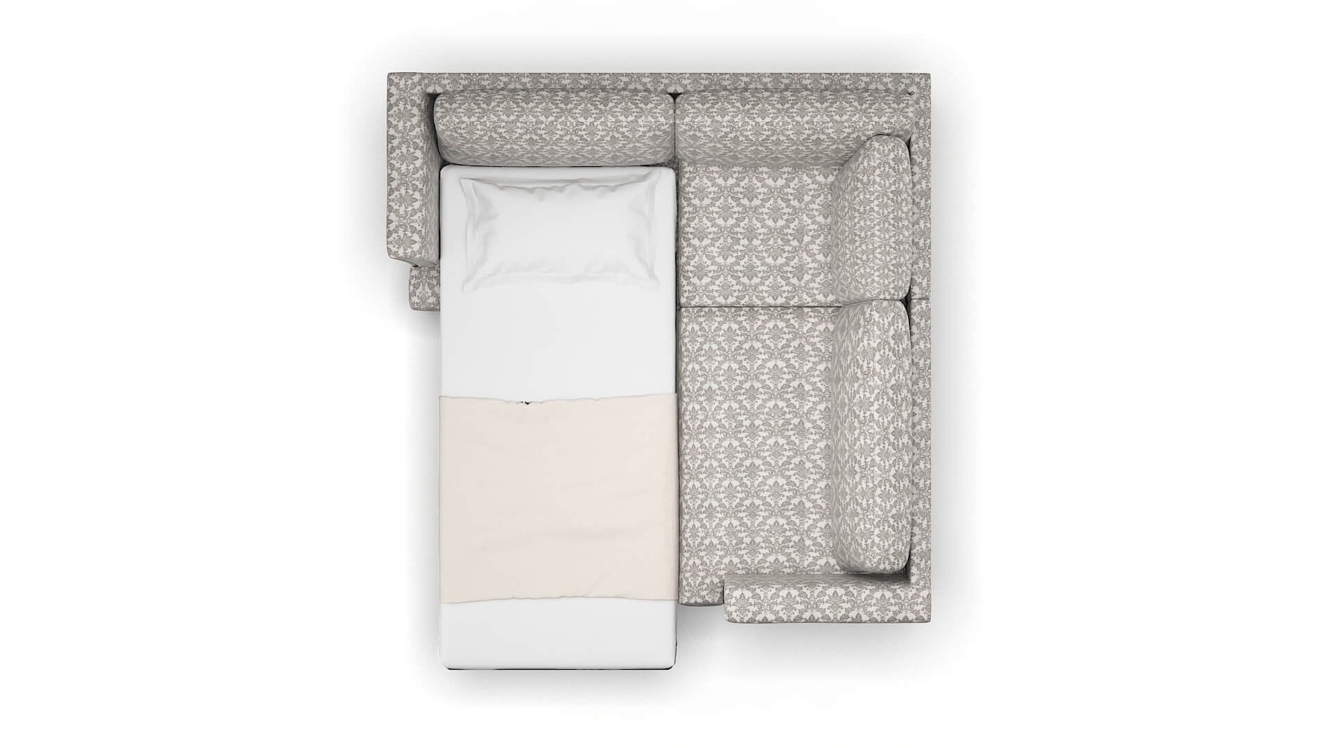 Antalya Bergamo Dove Sectional Sleeper Espresso legs 3