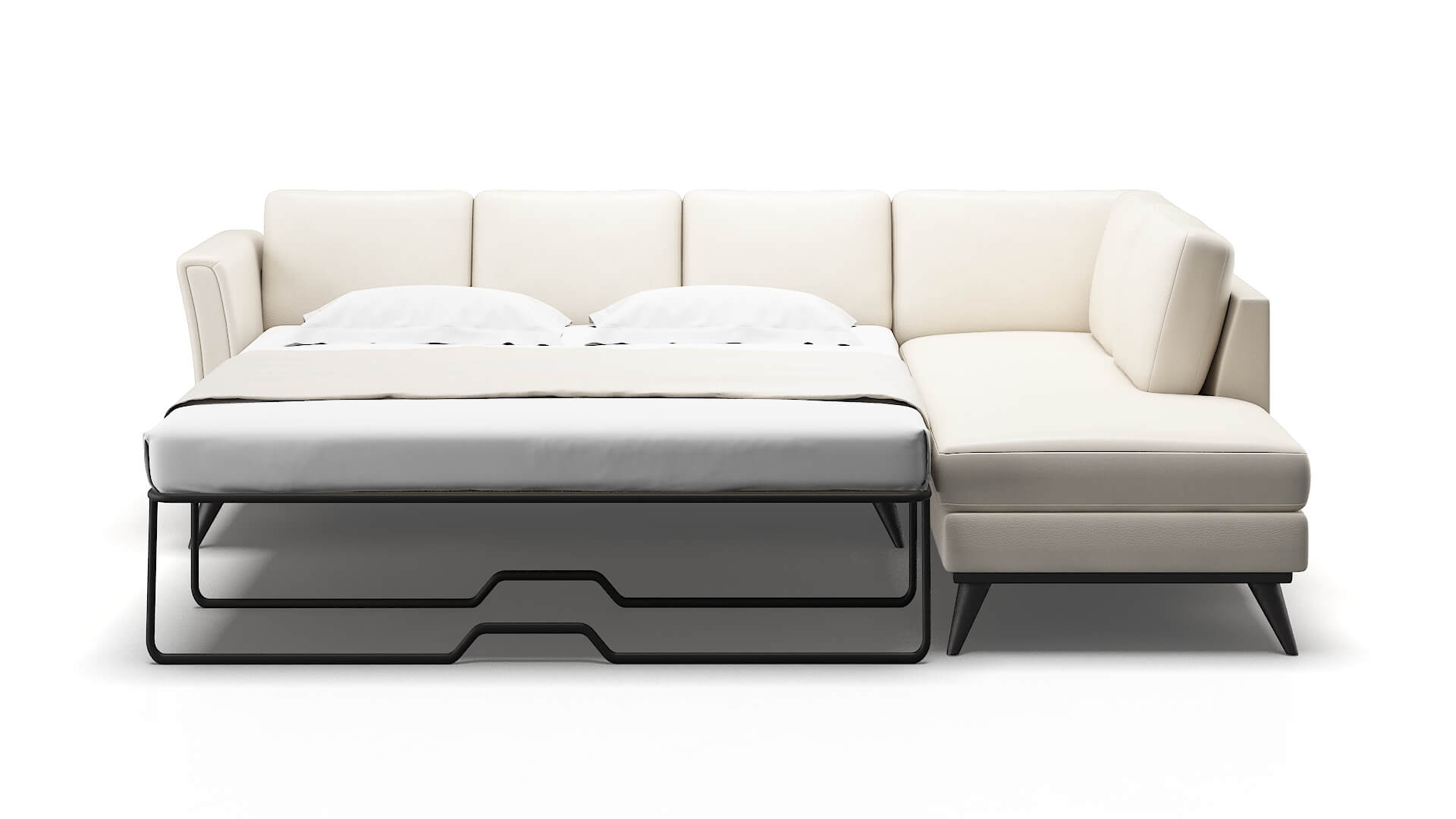 Antalya Blanche Milky Panel Sleeper Espresso legs 1