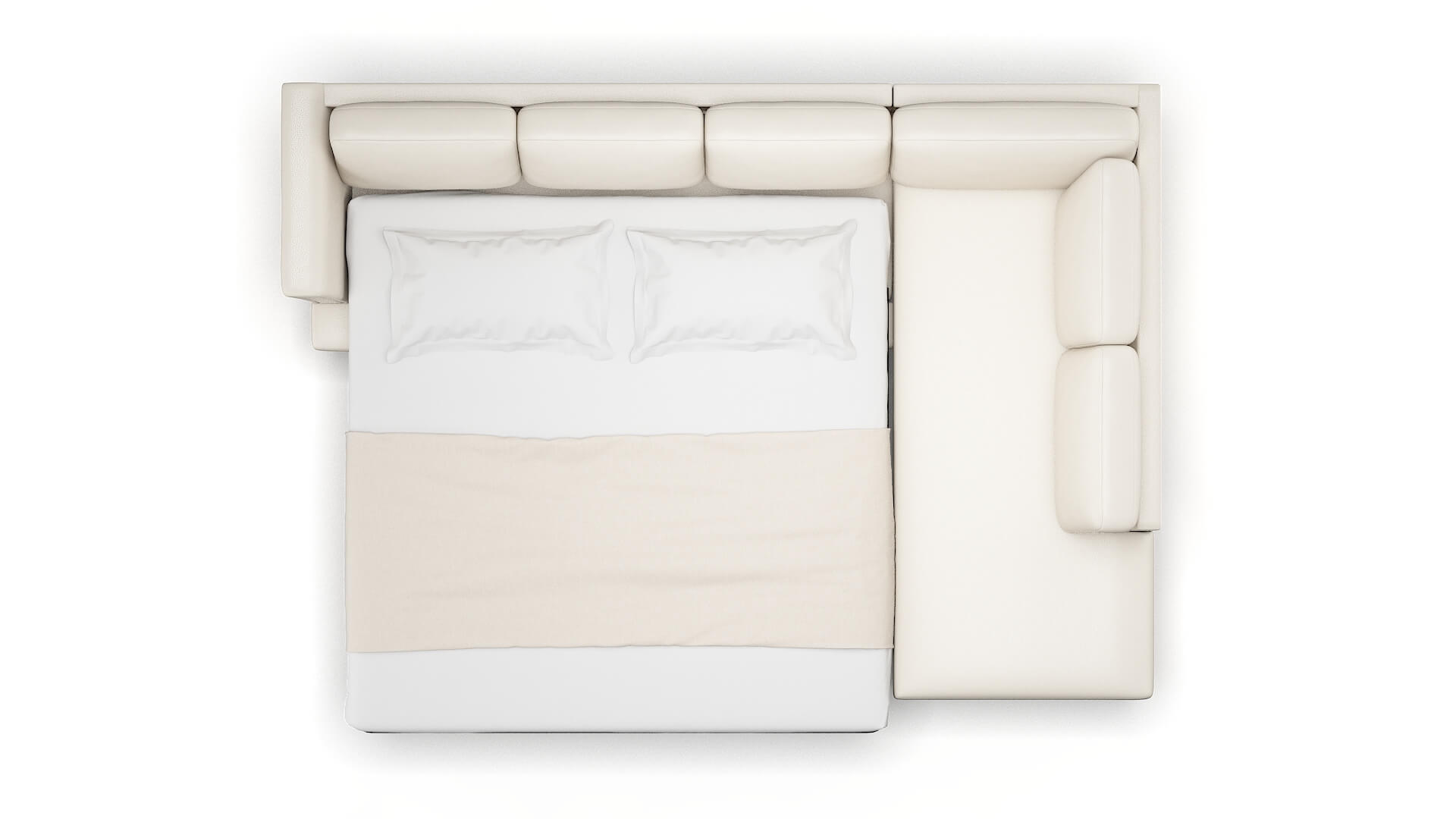 Antalya Blanche Milky Panel Sleeper Espresso legs 3