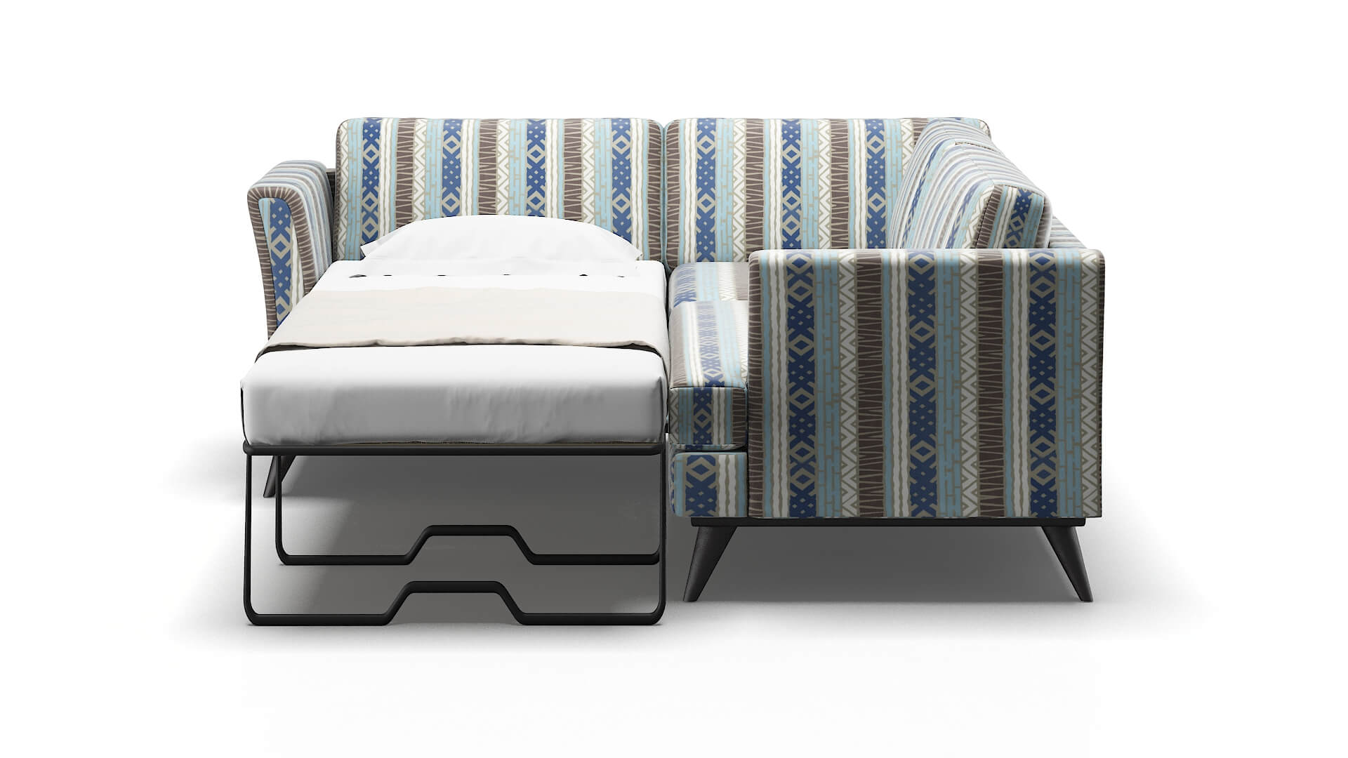 Antalya Bodhi Indigo Sectional Sleeper Espresso legs 1