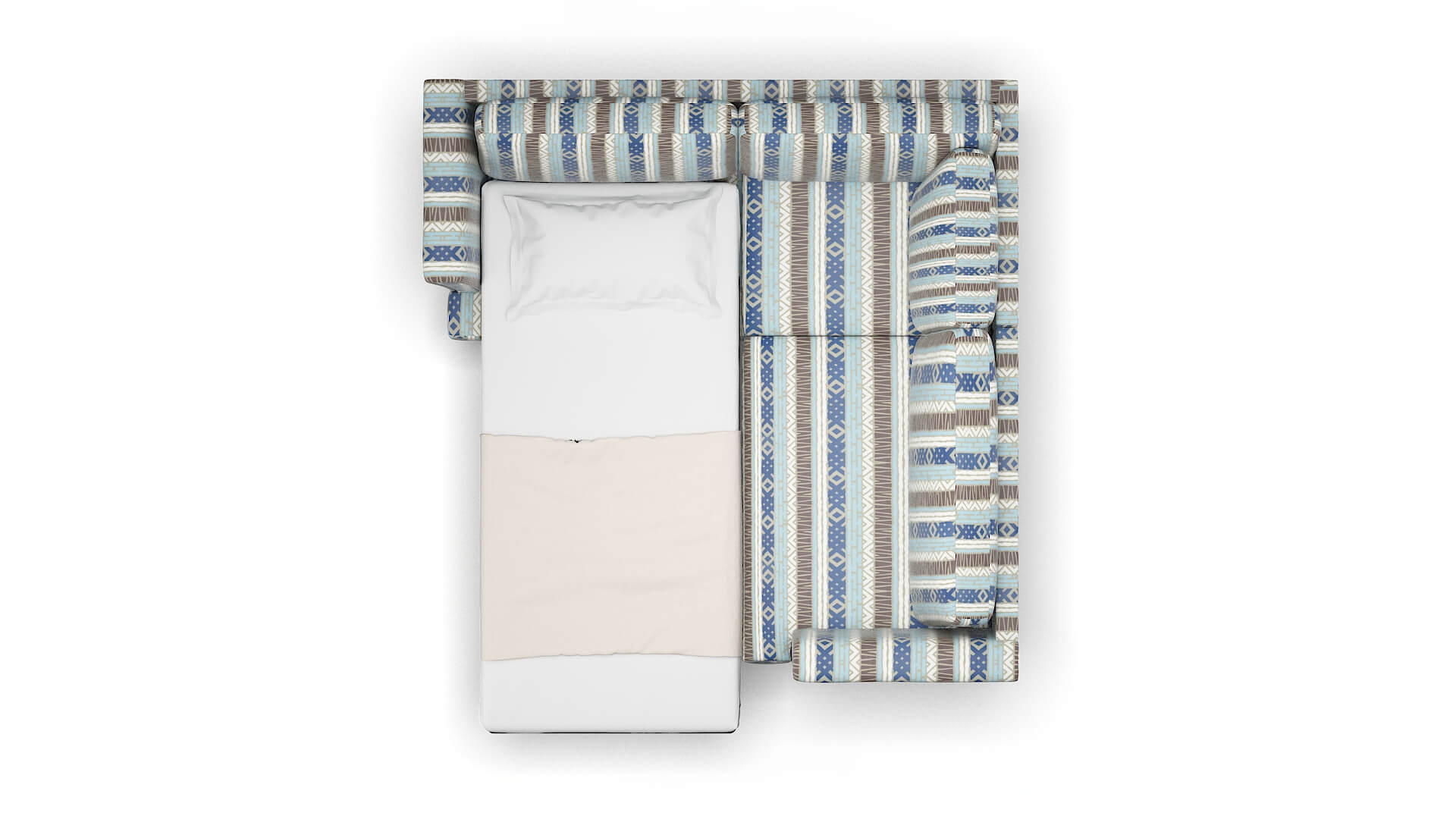 Antalya Bodhi Indigo Sectional Sleeper Espresso legs 3