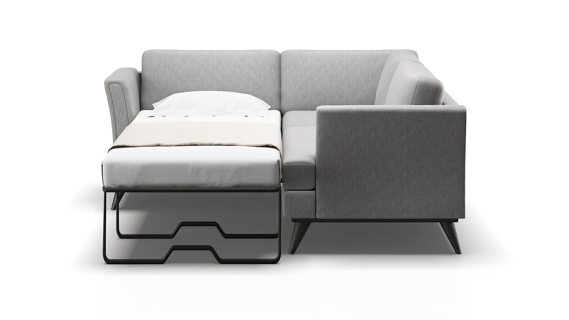 Antalya Bungalow Graphite Sectional Sleeper Espresso legs 1