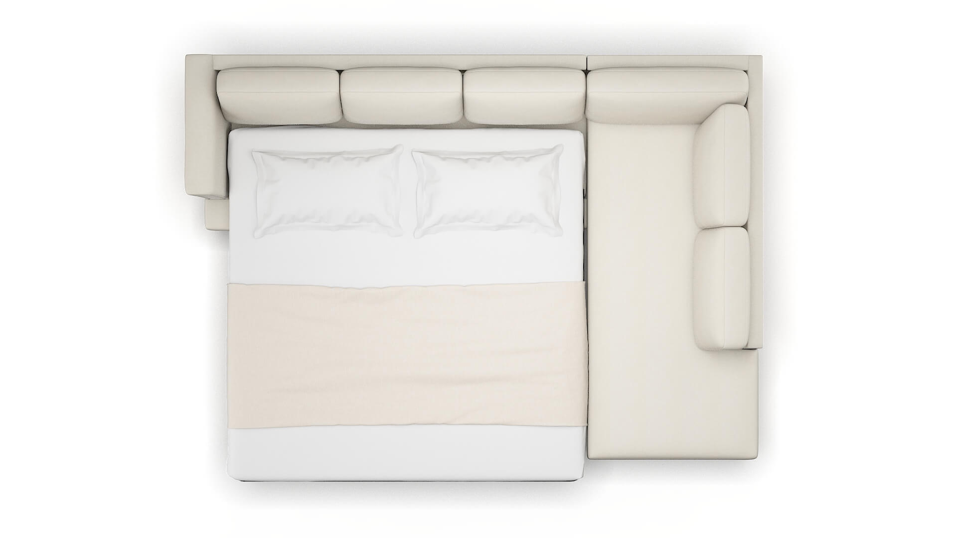 Antalya Bungalow Ivory Panel Sleeper Espresso legs 3