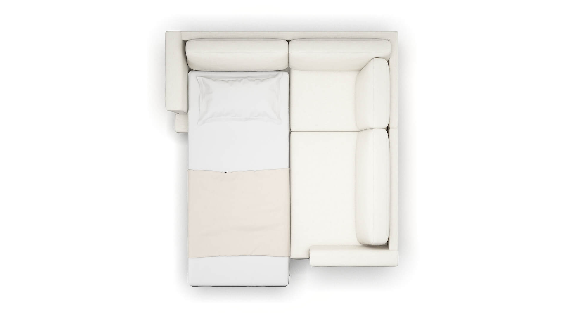 Antalya Catalina Ivory Sectional Sleeper Espresso legs 3