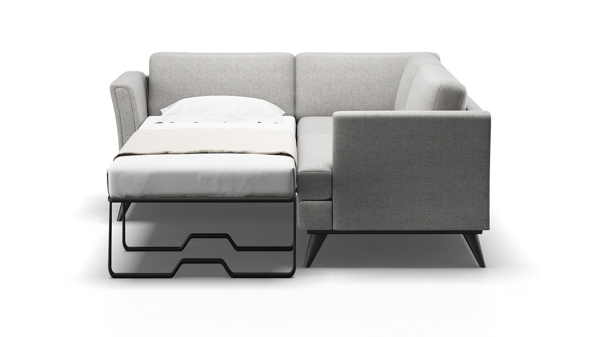 Antalya Catalina Silver Sectional Sleeper Espresso legs 1