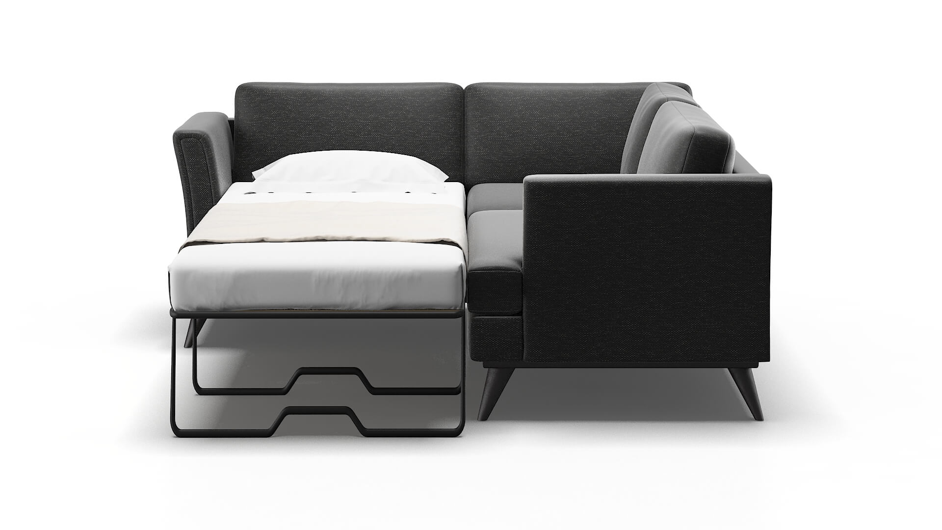 Antalya Chance Denim Sectional Sleeper Espresso legs 1