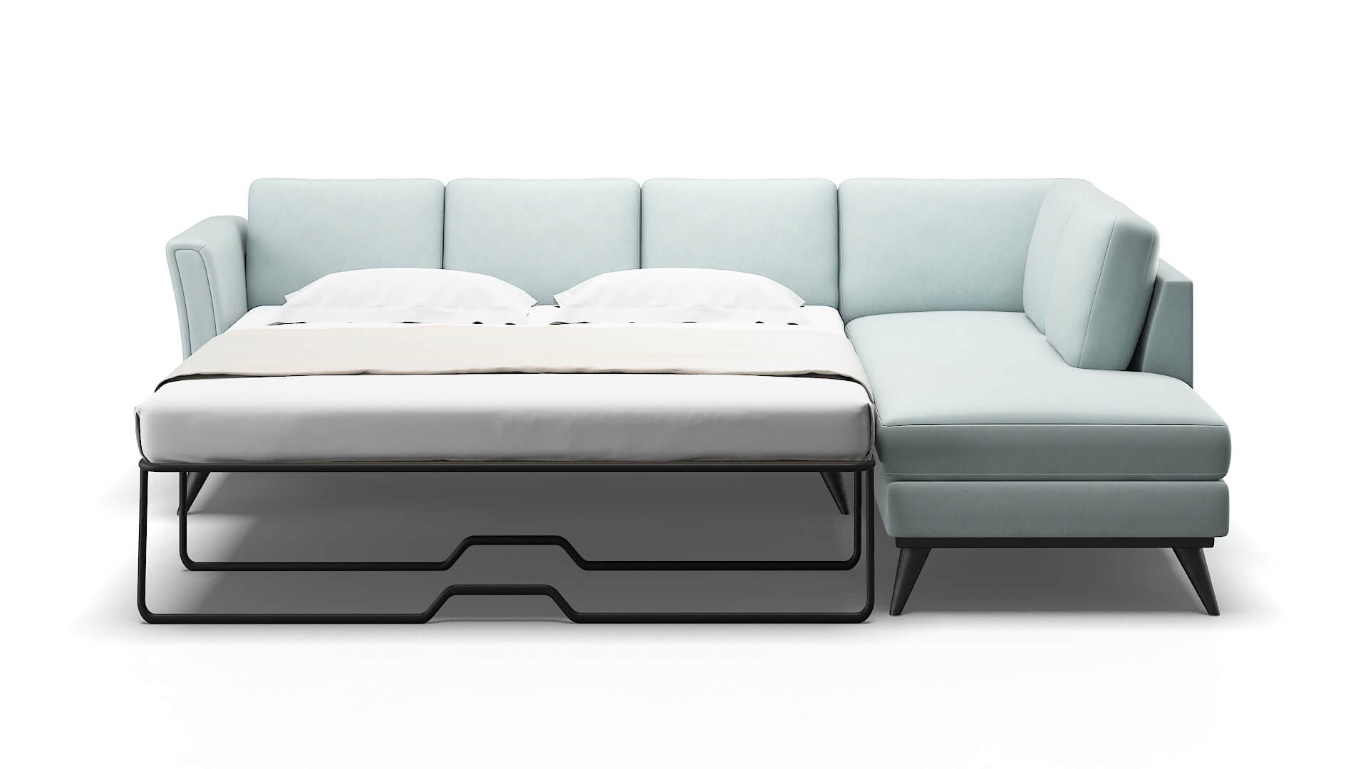 Antalya Clyde Cornflower Panel Sleeper Espresso legs 1