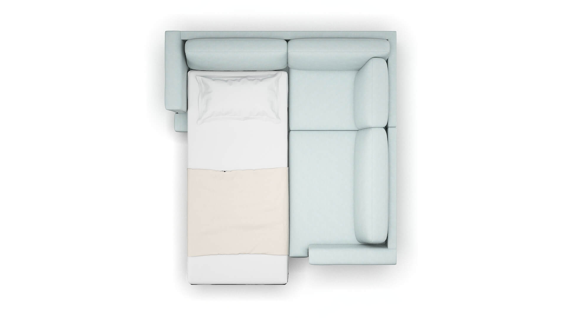 Antalya Clyde Cornflower Sectional Sleeper Espresso legs 3