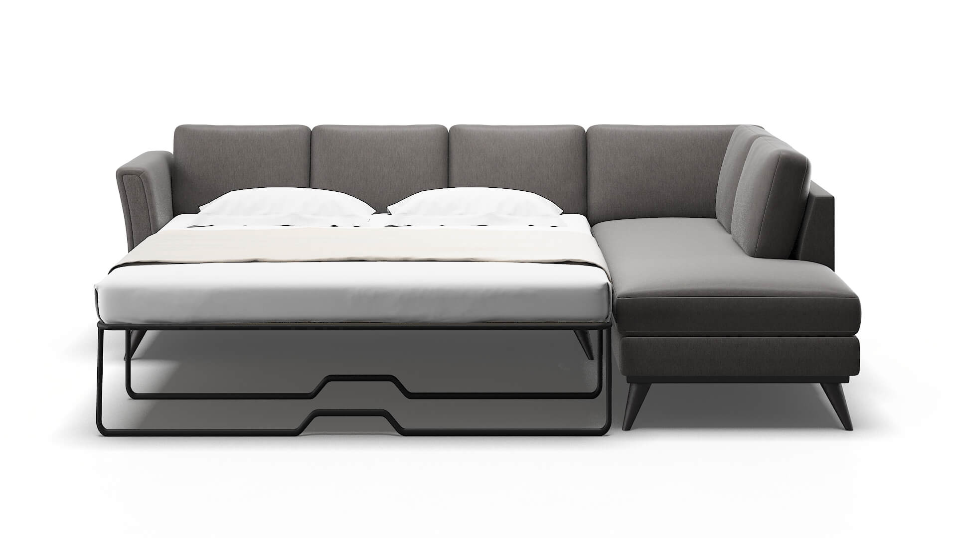 Antalya Cosmo Charcoal Panel Sleeper Espresso legs 1