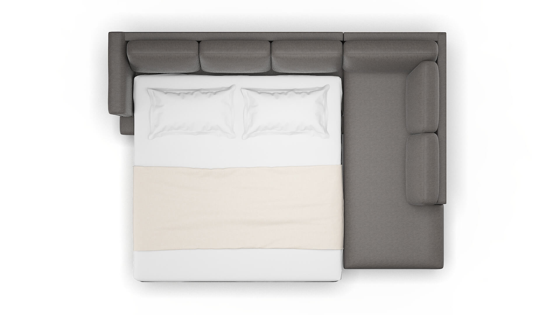 Antalya Cosmo Charcoal Panel Sleeper Espresso legs 3