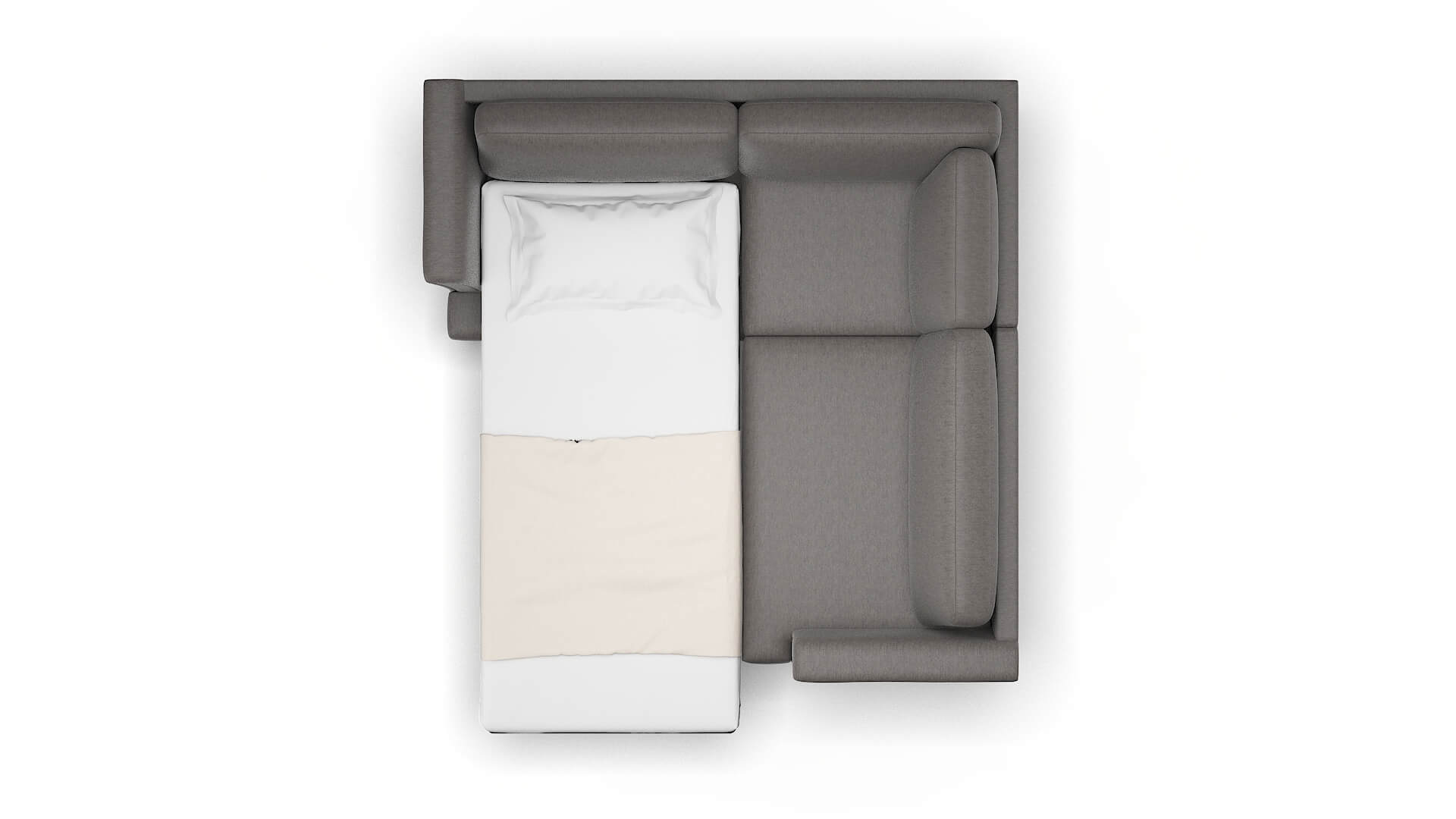 Antalya Cosmo Charcoal Sectional Sleeper Espresso legs 3