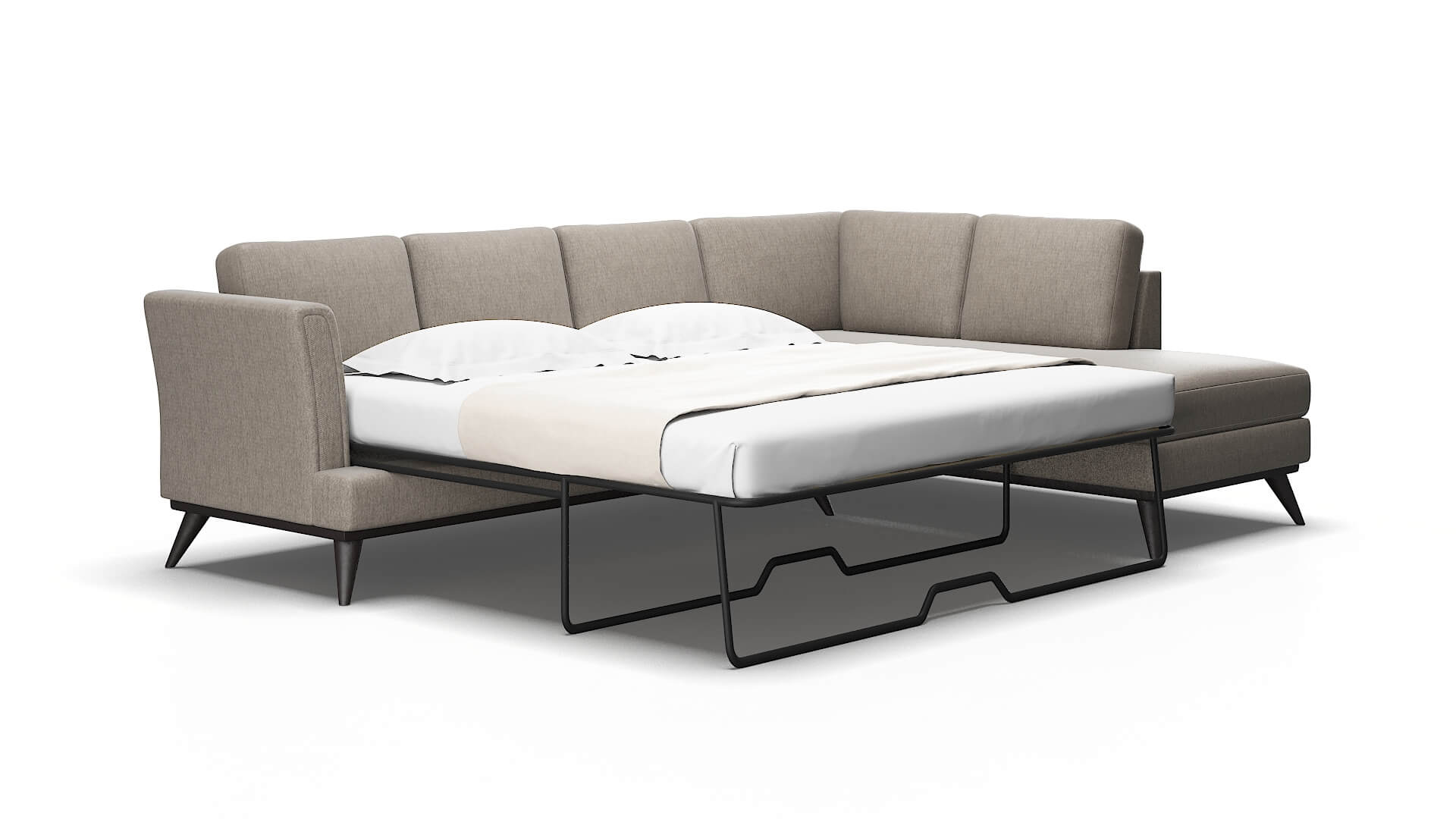 Antalya Cosmo taupe Panel sleeper Espresso Legs  2