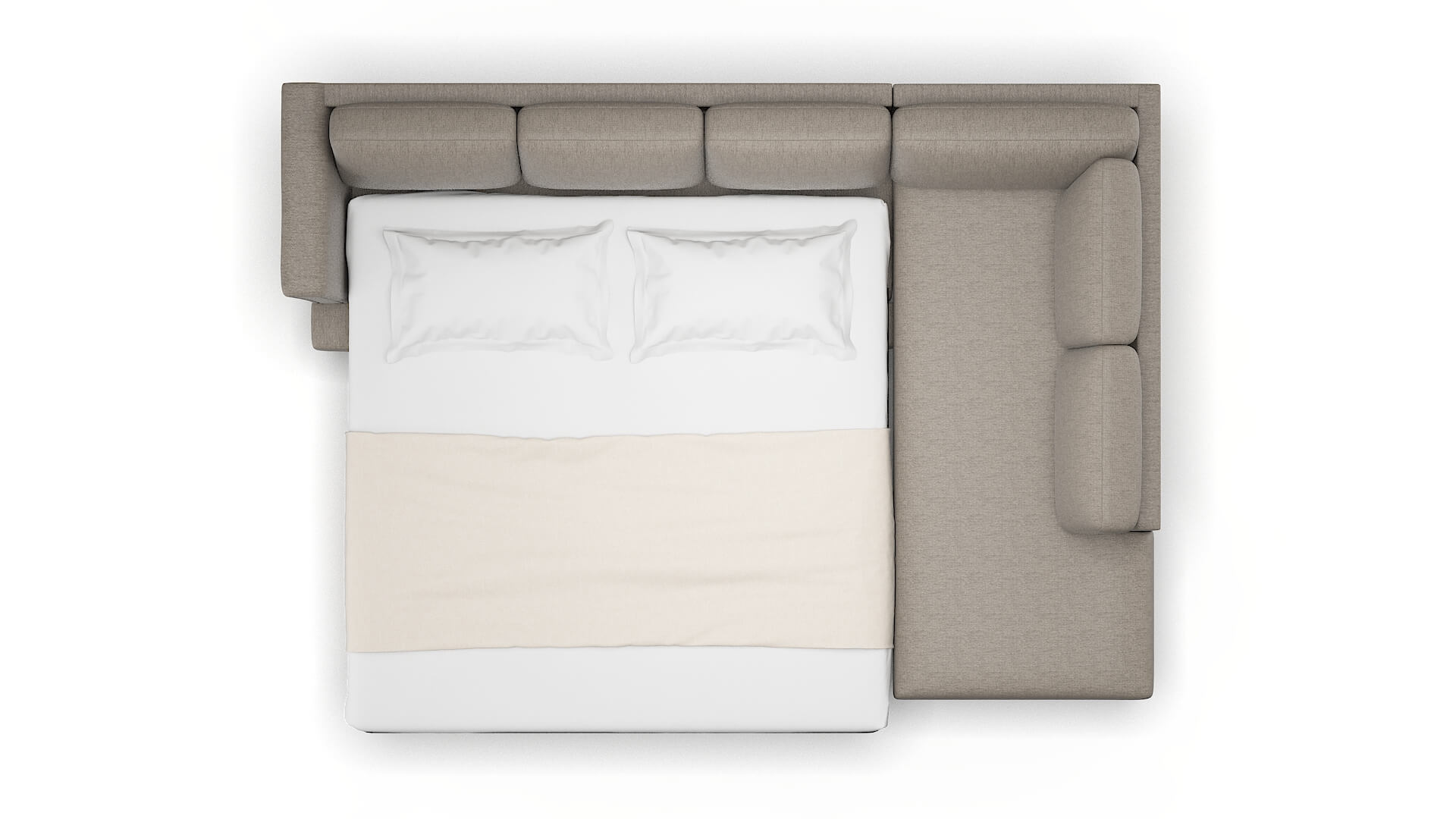 Antalya Cosmo Taupe Panel Sleeper Espresso legs 3