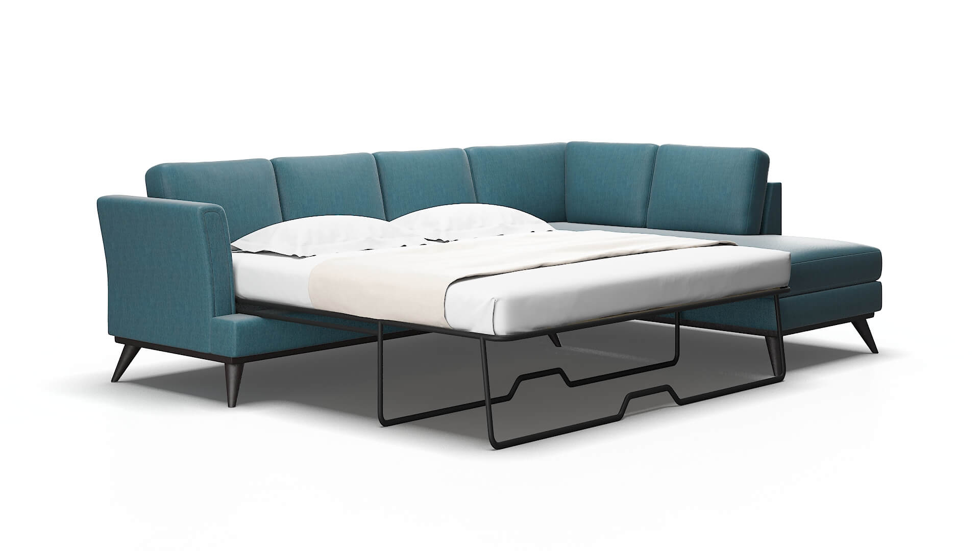 Antalya Cosmo Teal Panel Sleeper espresso legs 2