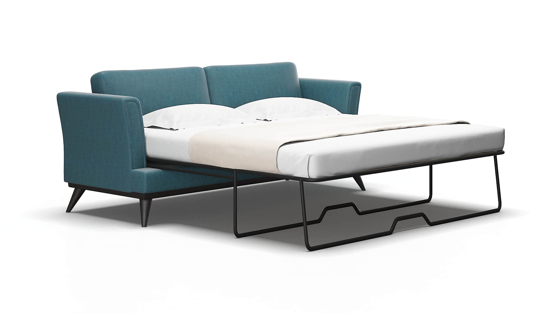 Antalya Cosmo Teal Sofa Sleeper Espresso legs 2
