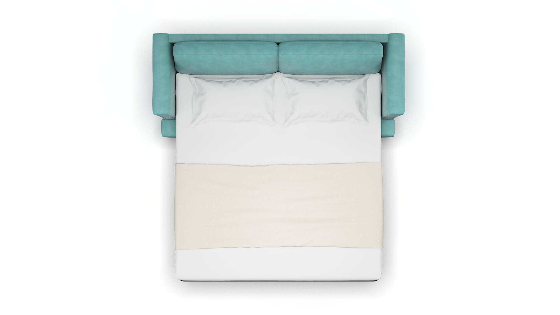 Antalya Curious Turquoise Sofa Sleeper Espresso legs 3