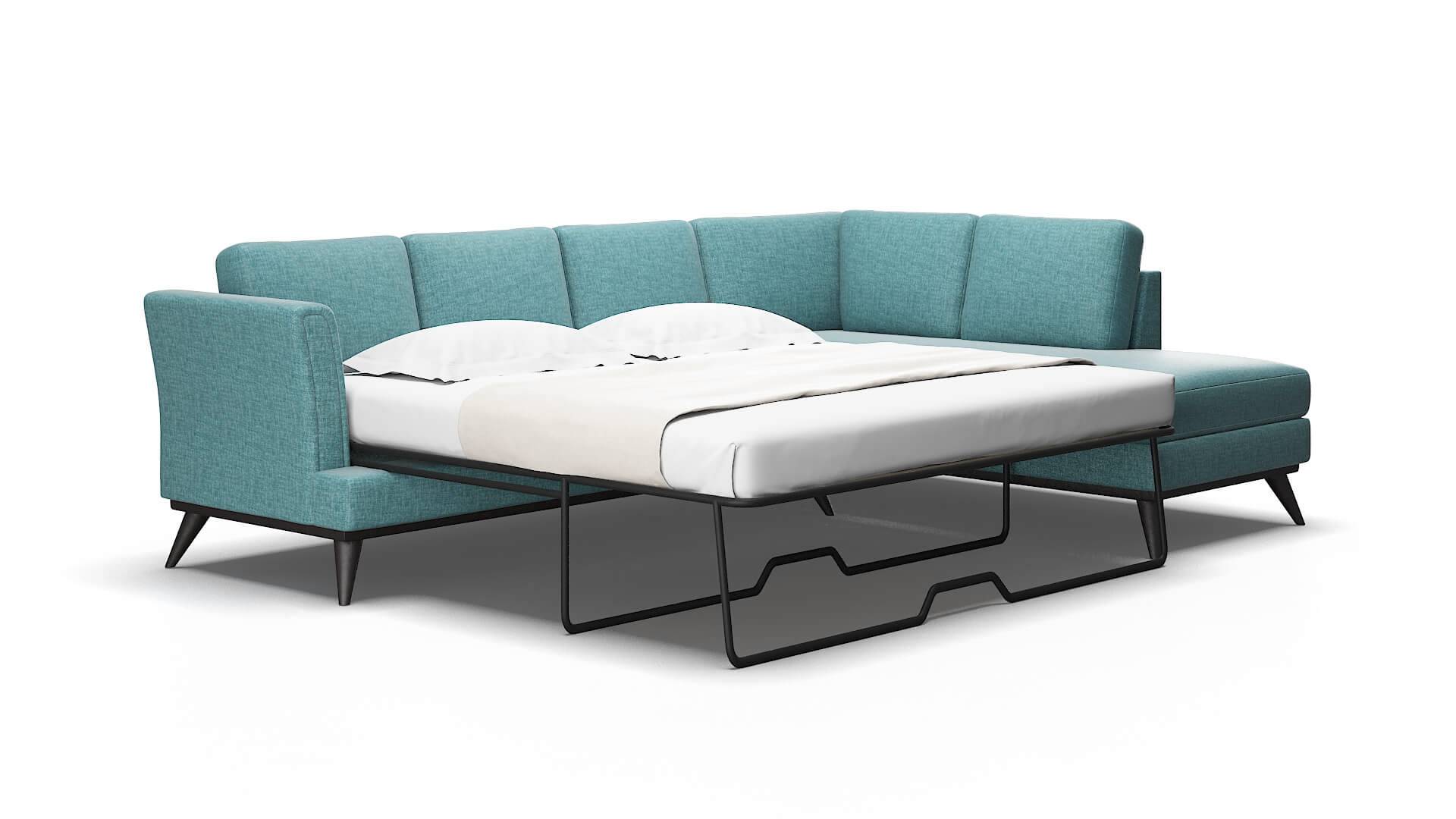 Antalya Elliot teal Panel sleeper Espresso Legs  2