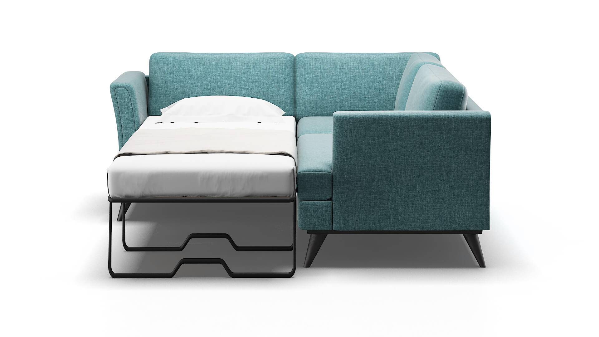 Antalya Elliot Teal Sectional Sleeper Espresso legs 1