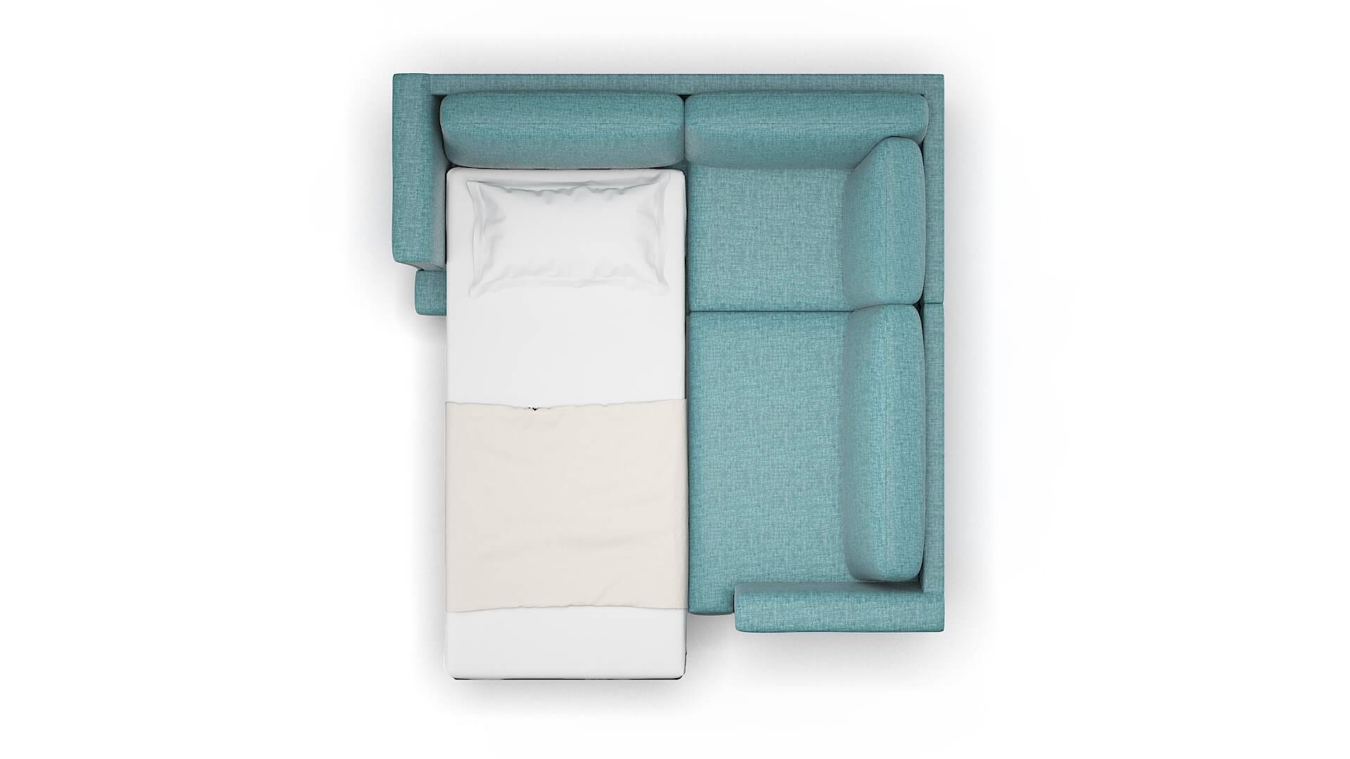 Antalya Elliot Teal Sectional Sleeper Espresso legs 3